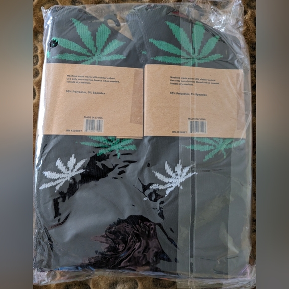 6 Pairs Hemp Leaf Socks Mary Jane - Picture 2 of 6